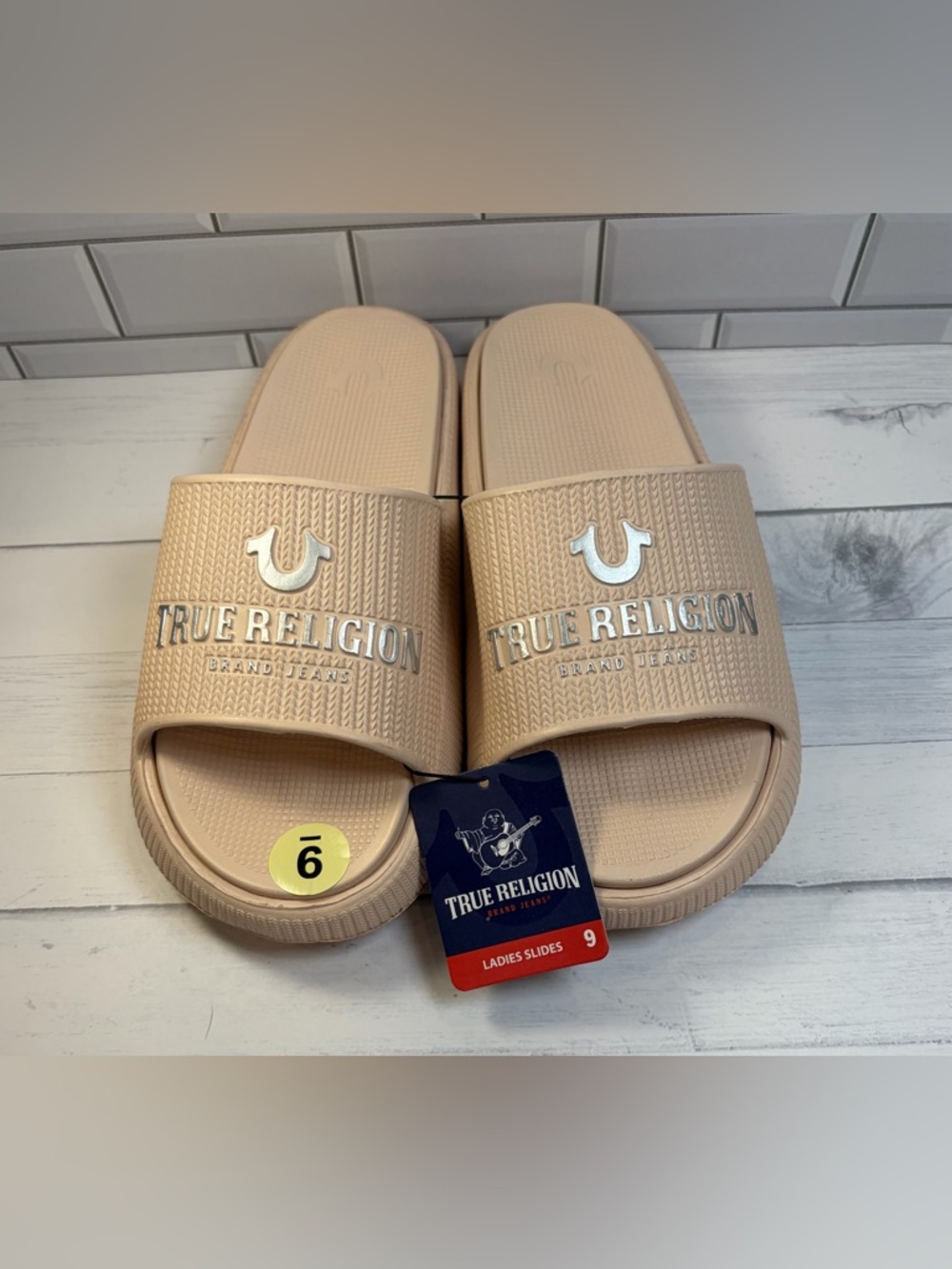 True Religion  Size:9 Ladies Slides in Blush  Color:Nude